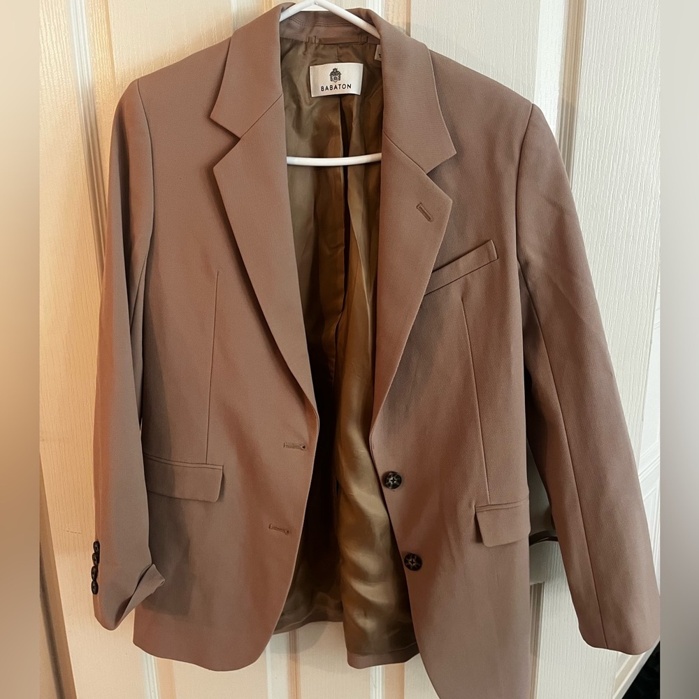 Babaton Tan Blazer Tailored Suit Jacket